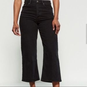 Free People wide leg black denim jeans